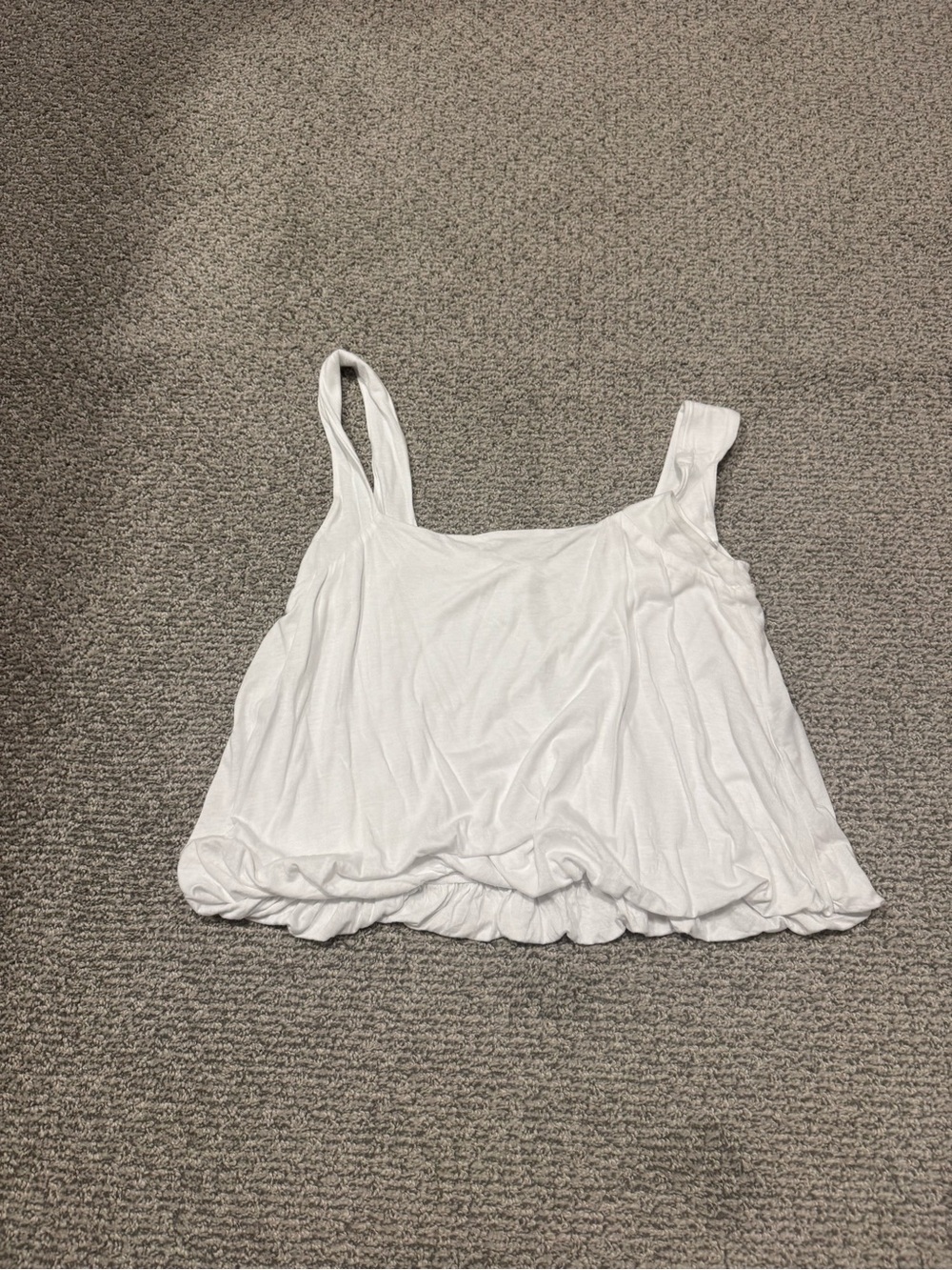 Project Social T White bubble Hem Cropped Tank